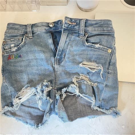 American Eagle Jean Shorts Size 000 Selling For 7 Depop