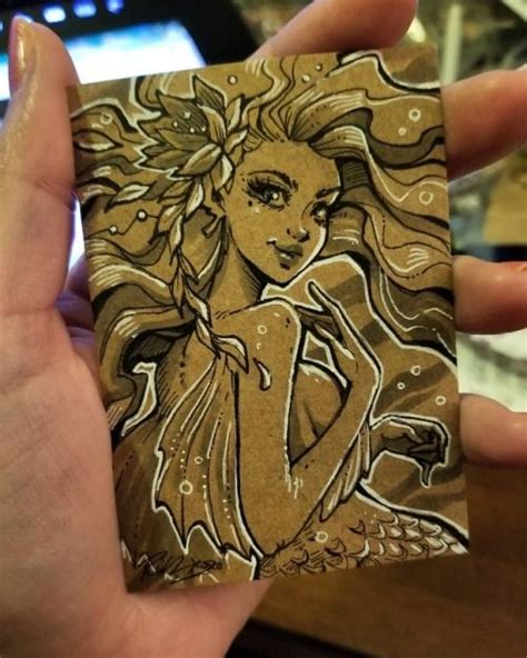 The Art Of Kellee Riley Mermaid Toned Paper Mermaid Pin