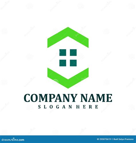 Hexagon House Logo Design Vector Creative House Logo Concepts Template