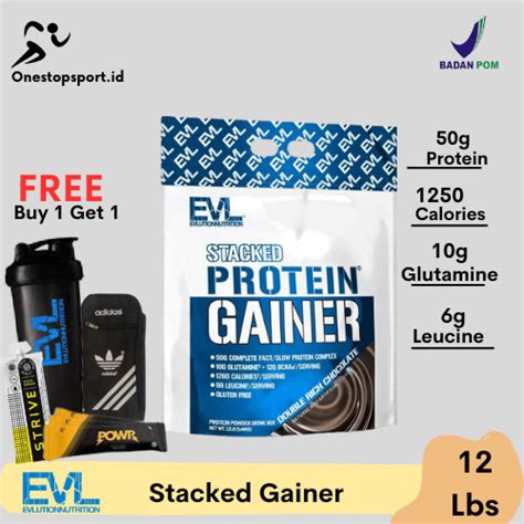 Jual Evl Gainer 12 Lbs Evl Stacked Mass Gainer Protein 12 Lb Vanila