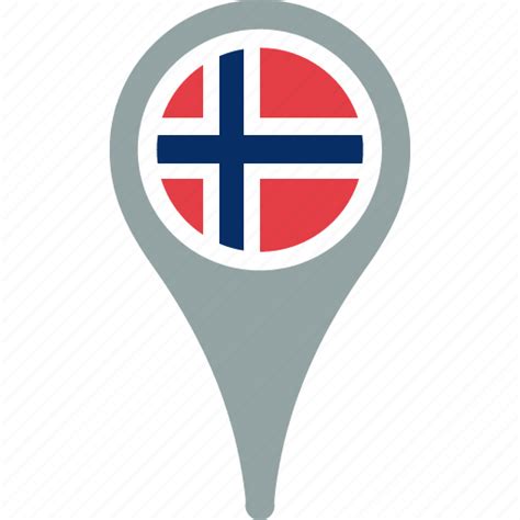 Country Flag Location Map Norway Pin Icon