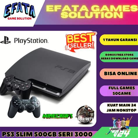 Jual PS3 PS 3 SLIM 160 250 320 500 GB FULL GAME Garansi 6 Bulan