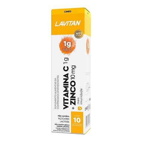 Suplemento Alimentar Lavitan Vitamina C Zinco Sabor Laranja