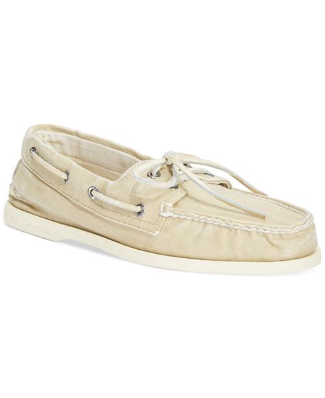 Sperry Top Sider Men S A O Eye Salt Washed Canvas Boat Shoes In