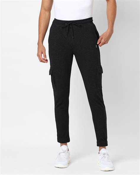 Buy Mens Black Slim Fit Cotton Joggers Online At Bewakoof