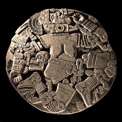 Oval Relief Of Coyolxauhqui Aztec Ca Museo Del Templo Mayor