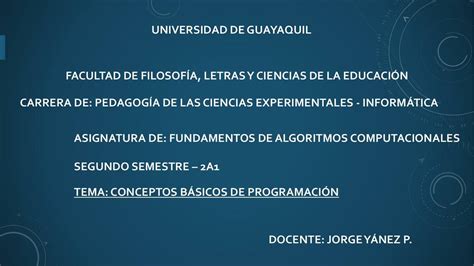 Conceptos Básicos de Programación Leonardo Sánchez Bajaña uDocz