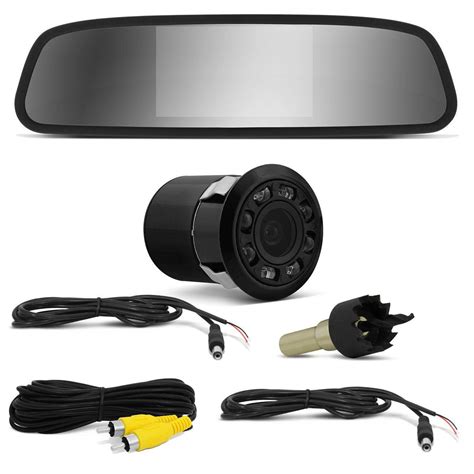 Kit Retrovisor Interno C Mera De R Vis O Noturna Preta Tela Lcd