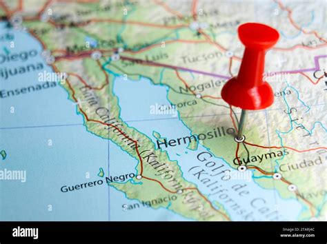 Hermosillo, Mexico pin on map Stock Photo - Alamy