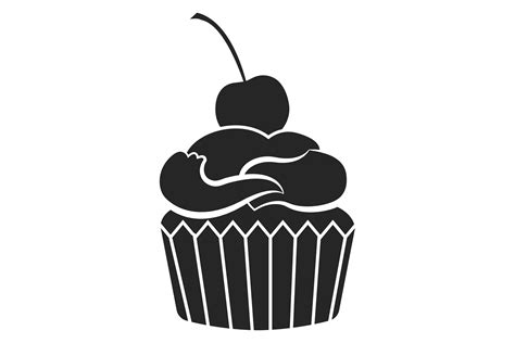 Black Cupcake Silhouette Sweet Cherry P Graphic By Onyxproj · Creative