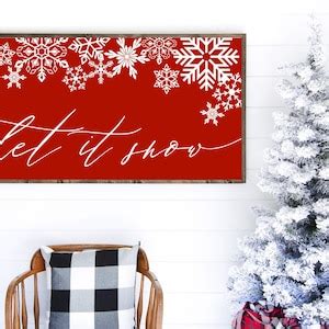 Let It Snow Wood Sign X Christmas Decor Holiday Winter More Sizes