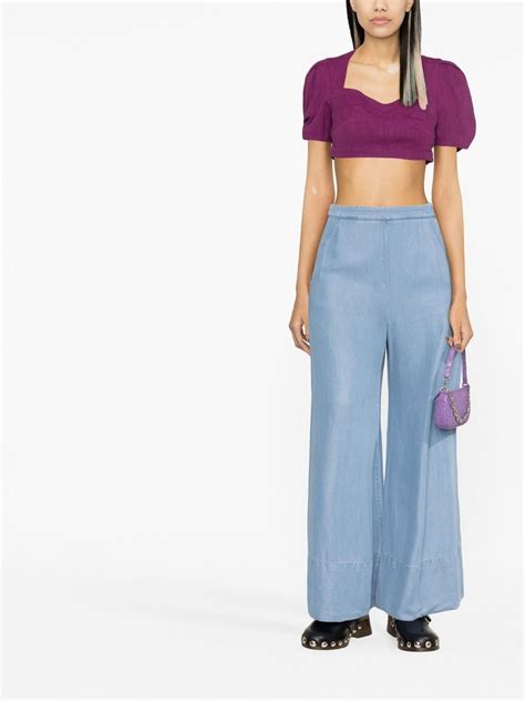 PINKO High Waisted Wide Leg Trousers Farfetch