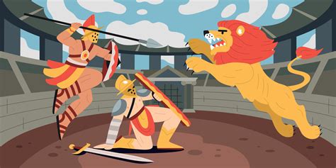 Colosseum Gladiator Fight Composition 25803573 Vector Art at Vecteezy