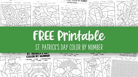 St Patricks Day Color By Number 10 Free Pages Printabulls