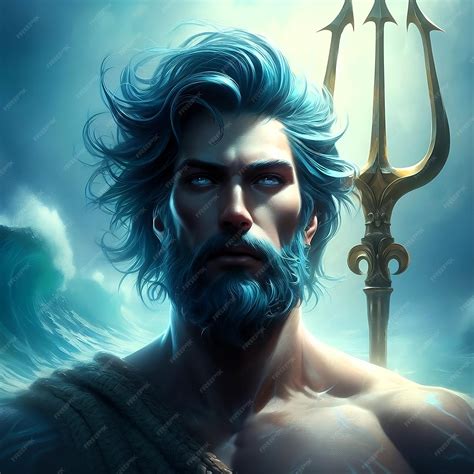 Premium AI Image | Amazing Greek god Poseidon god of the seas and oceans