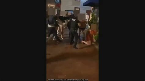 Woman Laid Out As Cops And Wedding Guests Clash In Chaotic Dockside