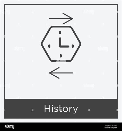 history icon isolated  white background  gray frame sign
