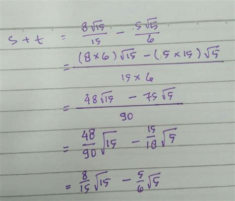 Jika Panjang S Tex Frac 8 Sqrt 5 15 Dan Panjang T