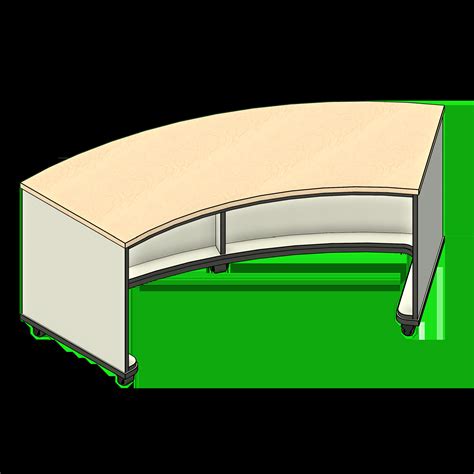 Modular Mobile Curved Circulation Desks Revit Family Download