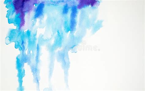 Watercolor Painting Colorful Splashing On White Paper Texture Stock