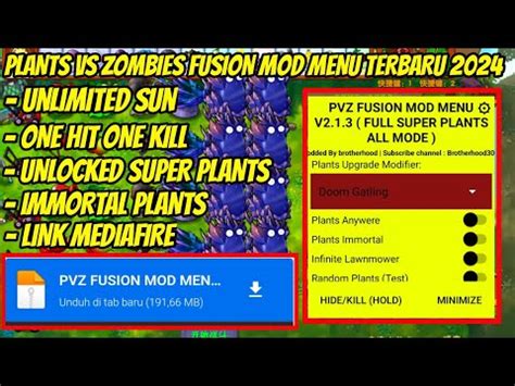 2023 UPDATE PLANTS VS ZOMBIES FUSION ANDROID MOD MENU TERBARU 2024