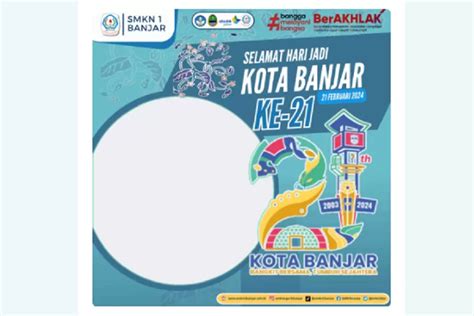 Twibbon Hari Jadi Kota Banjar Ke Tahun Desain Warna Warni