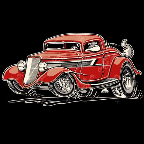 Eliminator 1933 Hot Rod Cartoon Digital Vector File Pms Colors Etsy