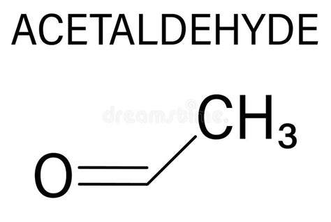 Acetaldehyde or Ethanal Molecule, Chemical Structure. Skeletal Formula ...