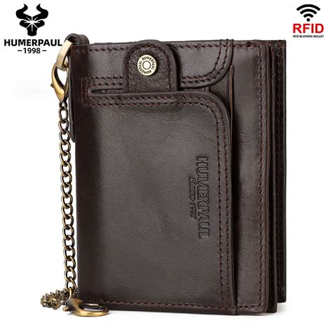 Genuine Cowhide Leather Men Wallet Short Zipper Coin Pocket Small Big