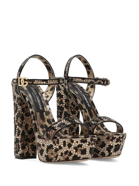 Dolce Gabbana Mm Leopard Print Platform Sandals Farfetch In