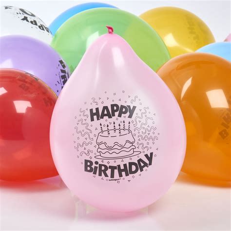 Wilko Assorted Colours Birthday Balloons 10 Pack Wilko