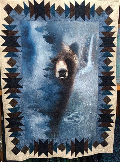 Echo Bear Quilt Kit Fabric Panel Quilts Bear Quilts Wildlife Quilts