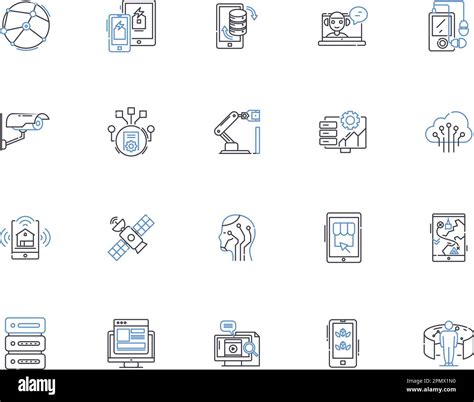 Hardware Outline Icons Collection Hardware Components Peripherals