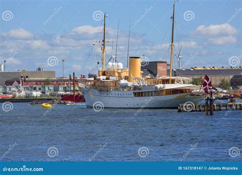 Danish Royal Yacht Dannebrog Moored In The Port Copenhagen Denmark