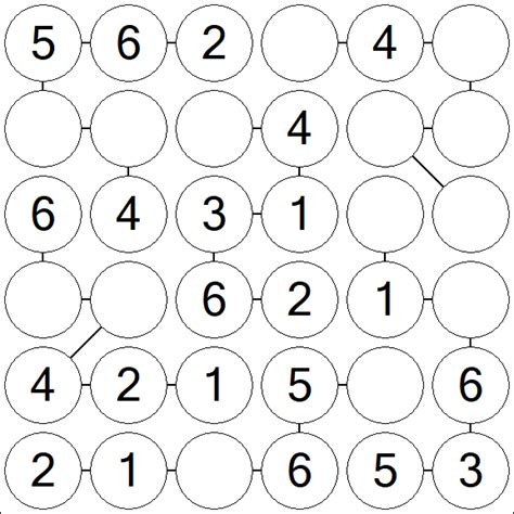 Chain Sudoku 6x6 - Easy - Sudoku-Puzzles.net