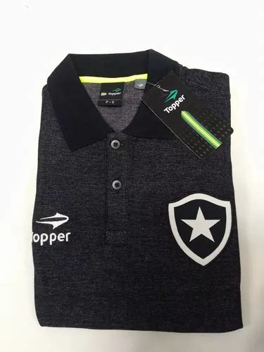 Camisa Botafogo Polo Viagem Preta Mescla Oficial Topper 2016 Frete grátis