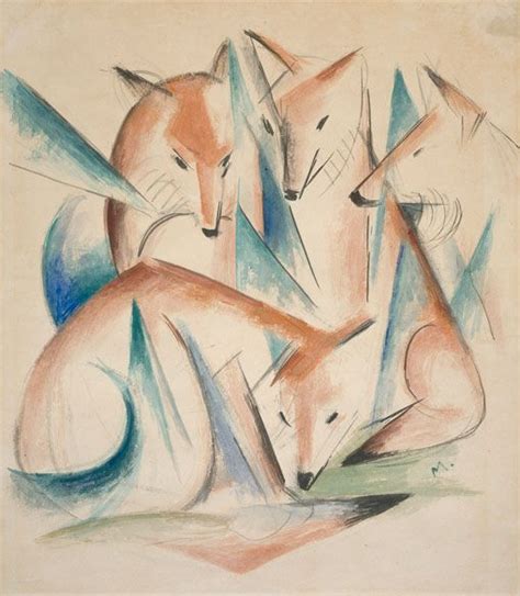 Franz Marc Four Foxes 1913 Franz Marc Fox Art Expressionist Artists