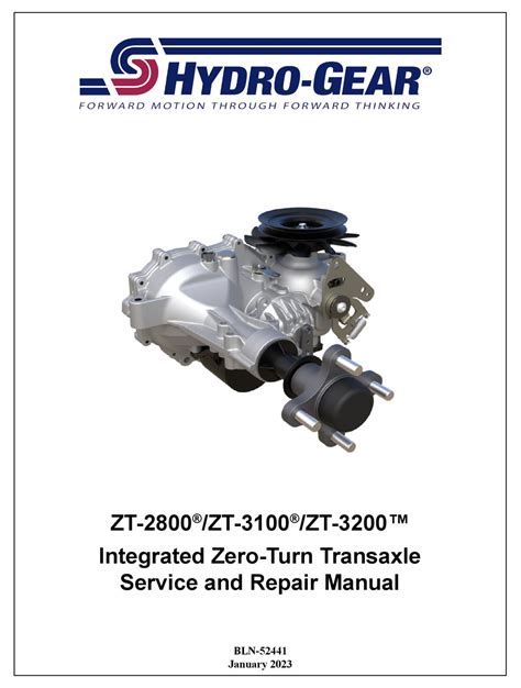 Hydro Gear Zt 2800 Service And Repair Manual Pdf Download Manualslib