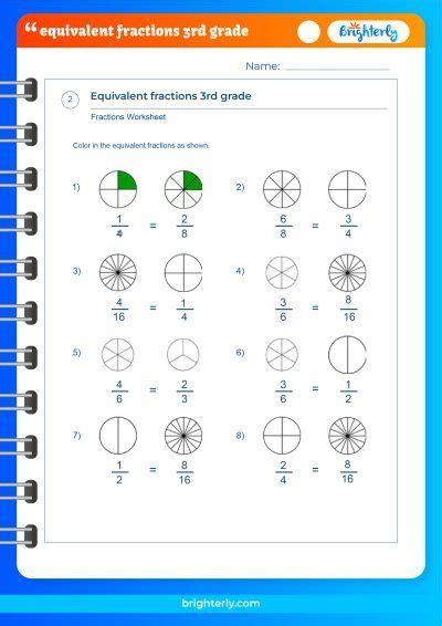 FREE 3rd Grade Equivalent Fractions Worksheets [PDFs] Brighterly