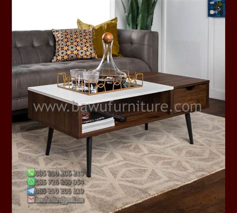 Jual Meja Kopi Kayu Jati Model Retro Minimalis Jepara Bawu Furniture