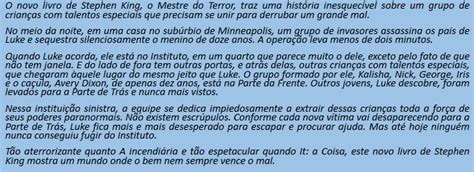 Resenha O Instituto Stephen King