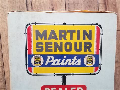 Vintage Martin Senour Paints Dealer Advertising Sign Business Ads And