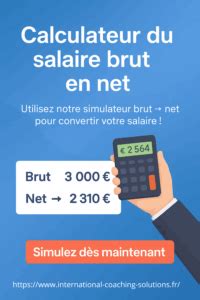 Calculateur du salaire brut en net