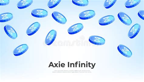 Axie Infinity AXS Isometric Token Symbol In Digital Circle On Blue