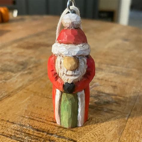 Carved Santa Etsy