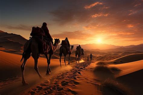 Premium AI Image | The Silk Road Ancient trade route with caravans ...