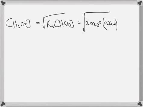 Solved A Mol L Solution Of Hypochlorous Acid Hclo Aq Has A Ka