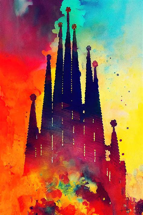 Basilica De La Sagrada Familia Painting By Am Fineartprints Fine