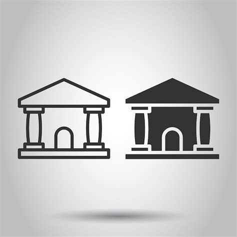 Premium Vector Bank Building Icon In Flat Style Government