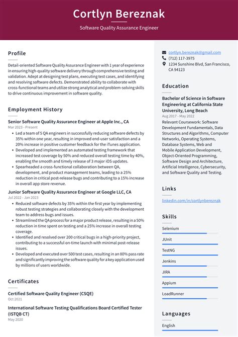 Top 16 Software Quality Assurance Engineer Resume Objective Examples